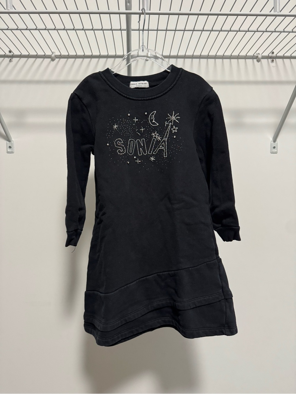 Sonia Rykiel Kids Black Sweatshirt Dress Size 8